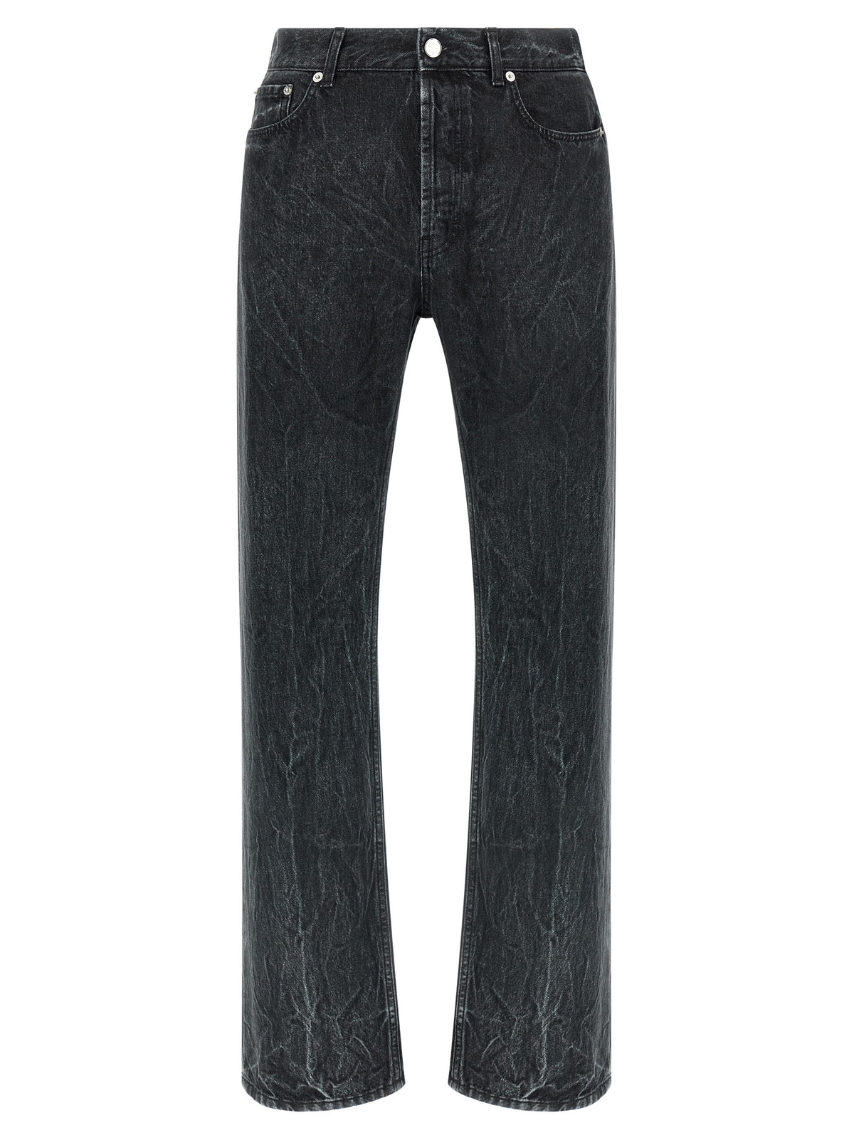 SÉFR Black Cotton Straight-Leg Jeans
