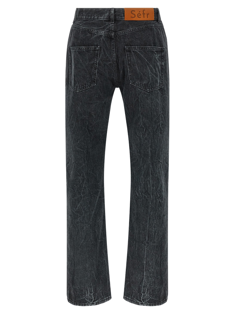 SÉFR Black Cotton Straight-Leg Jeans for Men