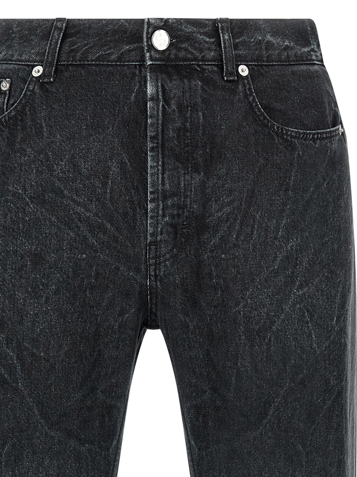 SÉFR Black Cotton Straight-Leg Jeans