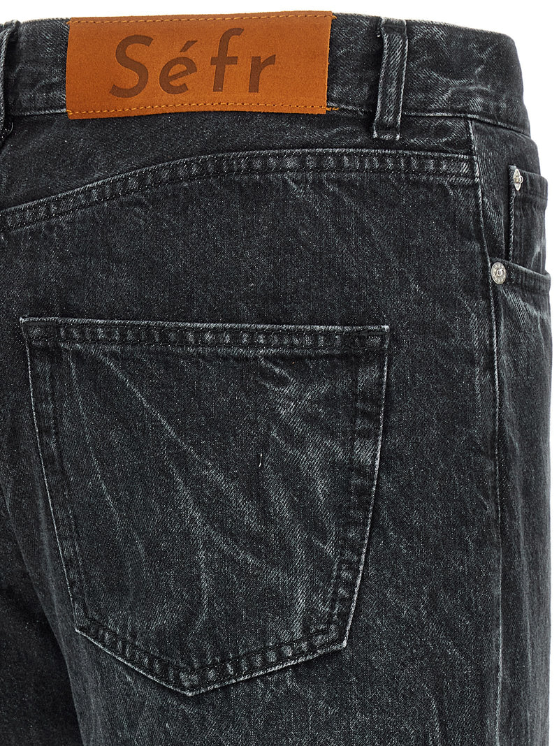 SÉFR Black Cotton Straight-Leg Jeans for Men