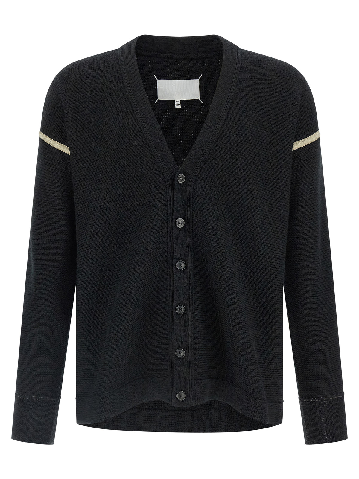 Cardigan noir en laine vierge Maison Margiela