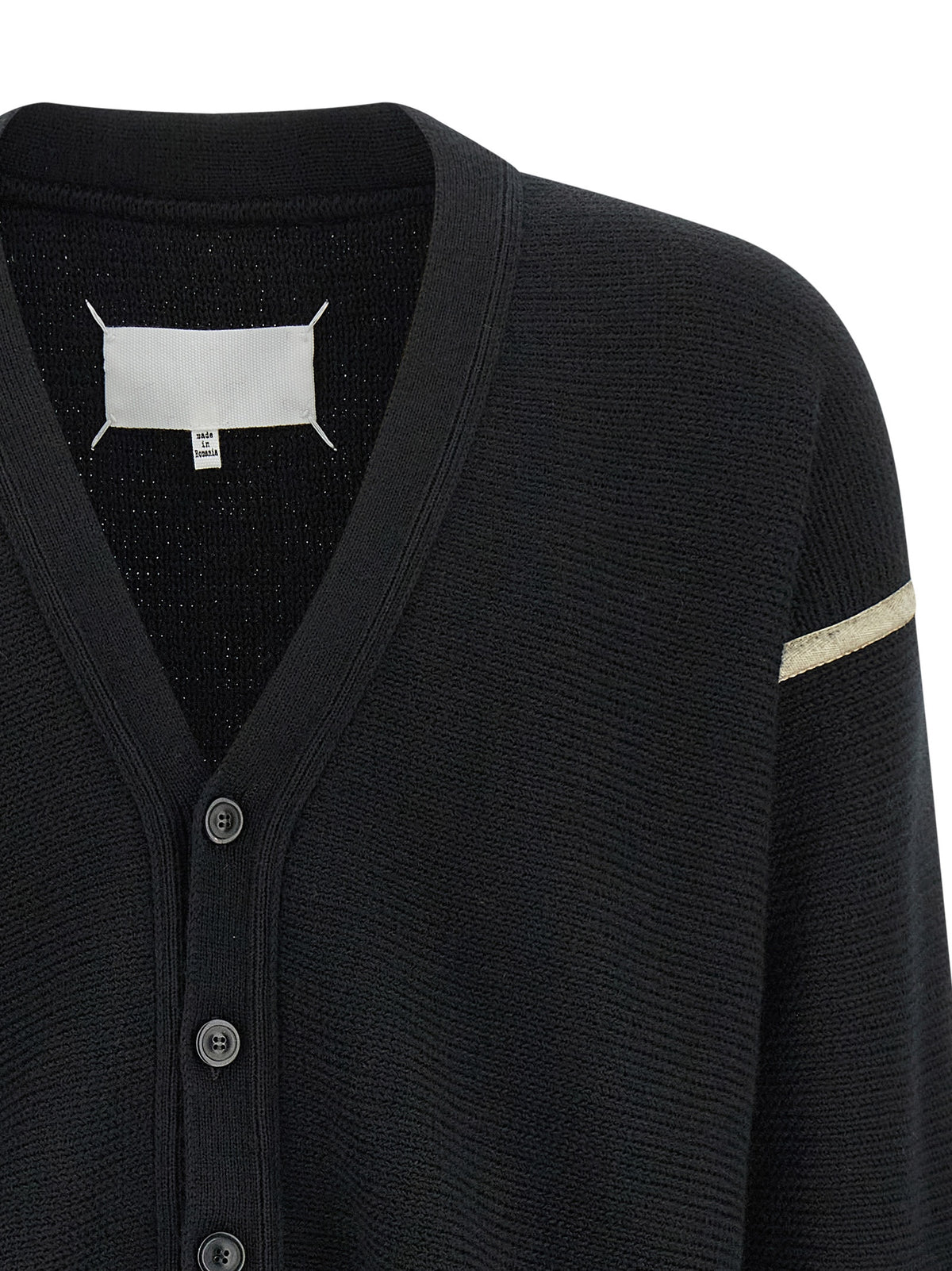 Cardigan noir en laine vierge Maison Margiela