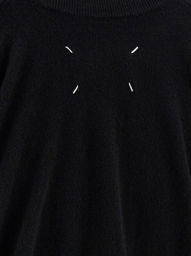 Cardigan noir en laine vierge Maison Margiela