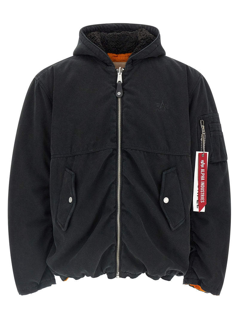 PURPLE Multicolor Cotton Bomber