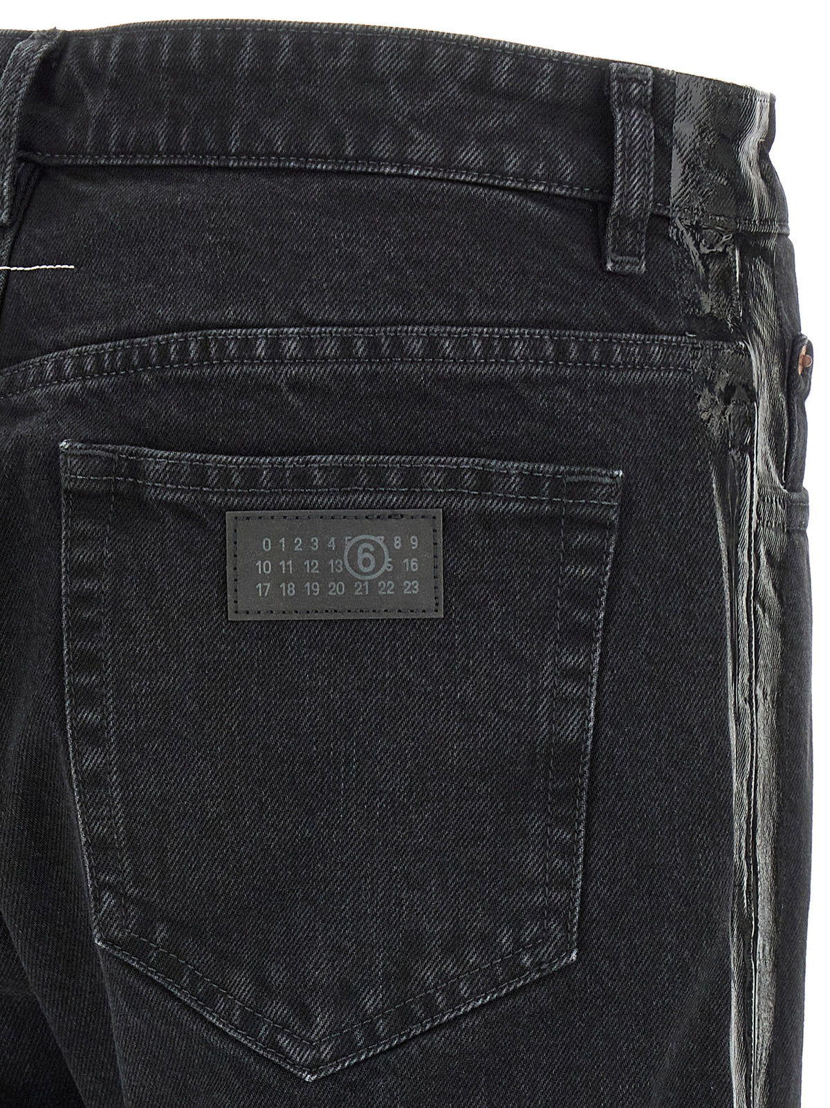 Jean fuselé en coton noir MM6 Maison Margiela