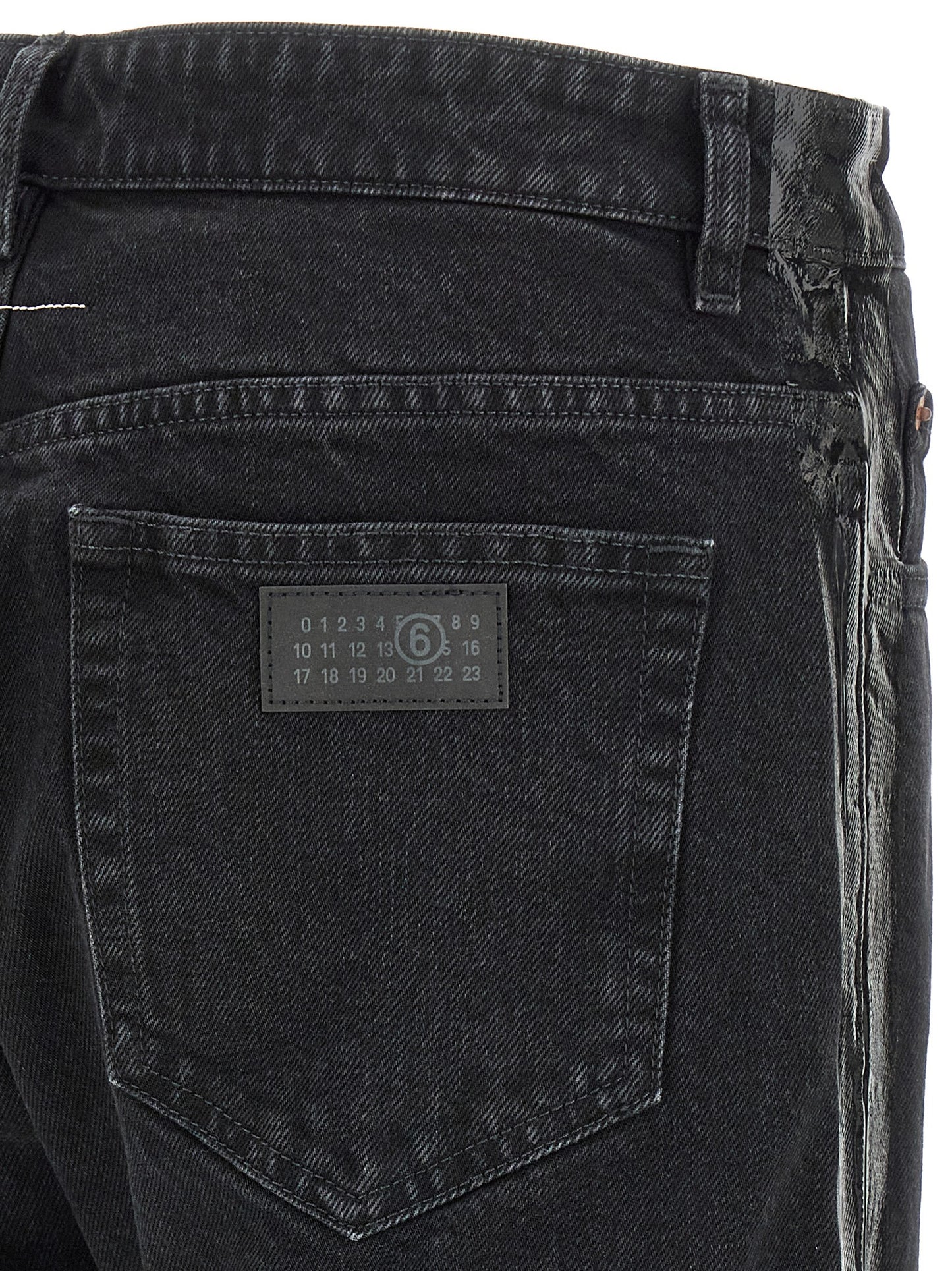 MM6 Maison Margiela Black Cotton Tapered Jeans
