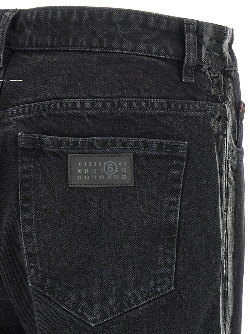 Jean fuselé en coton noir MM6 Maison Margiela