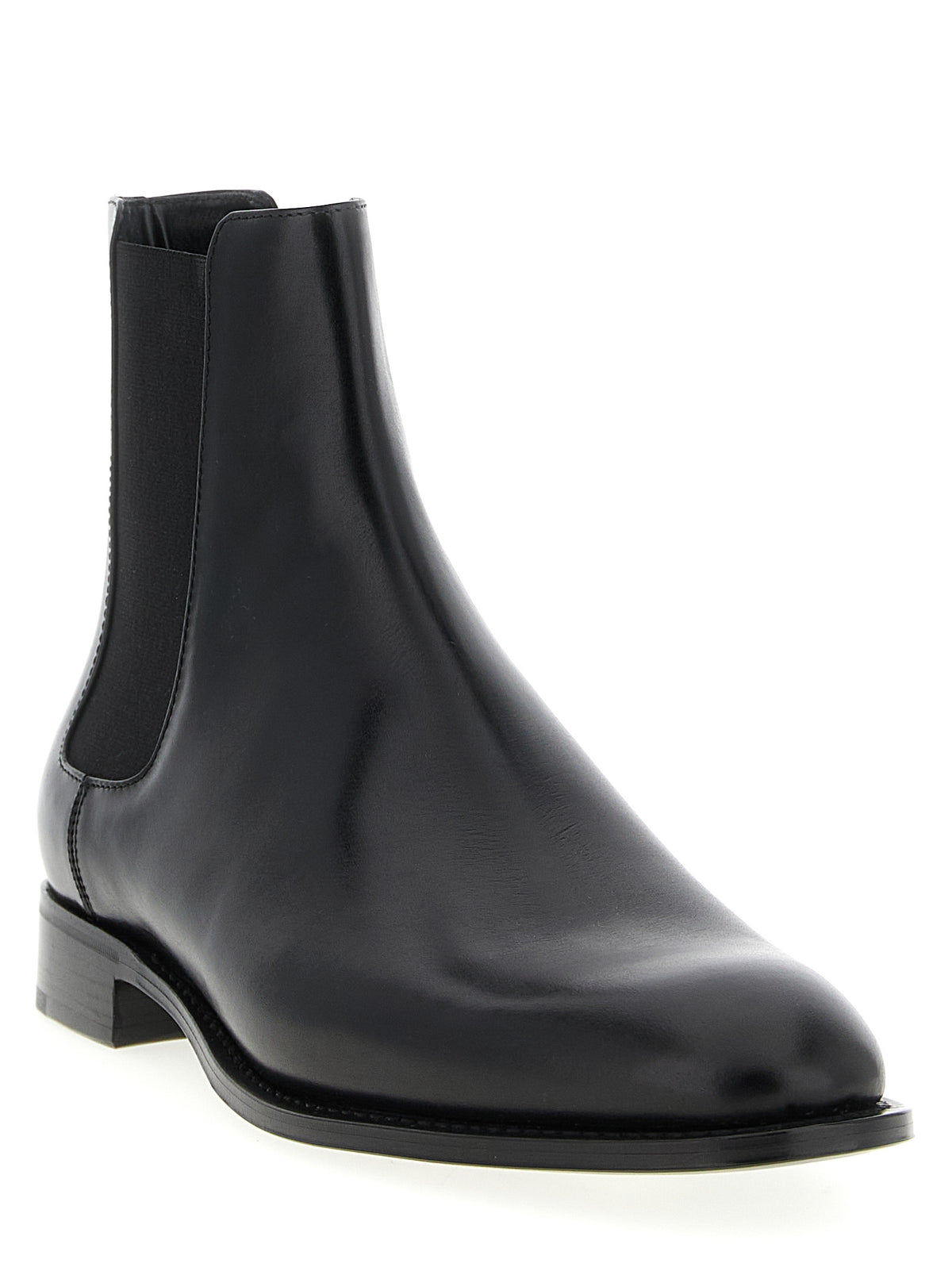 Bottes Chelsea Saint Laurent en cuir de veau noir