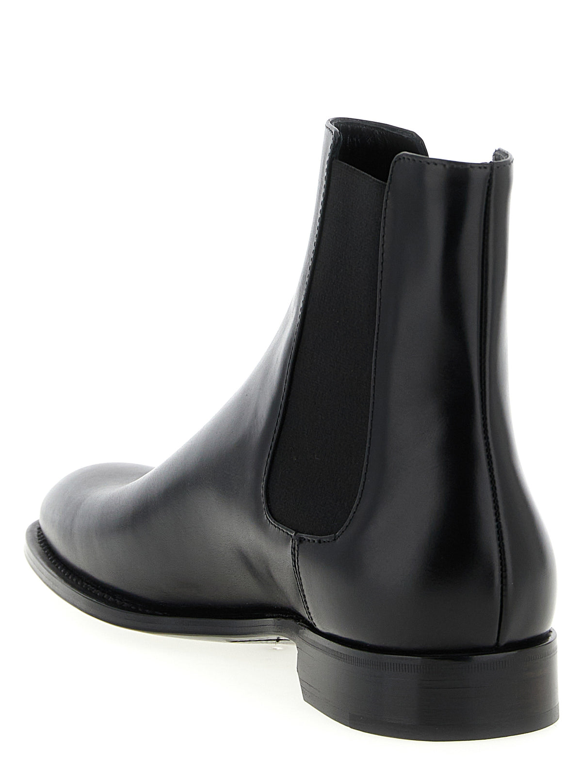 Bottes Chelsea Saint Laurent en cuir de veau noir