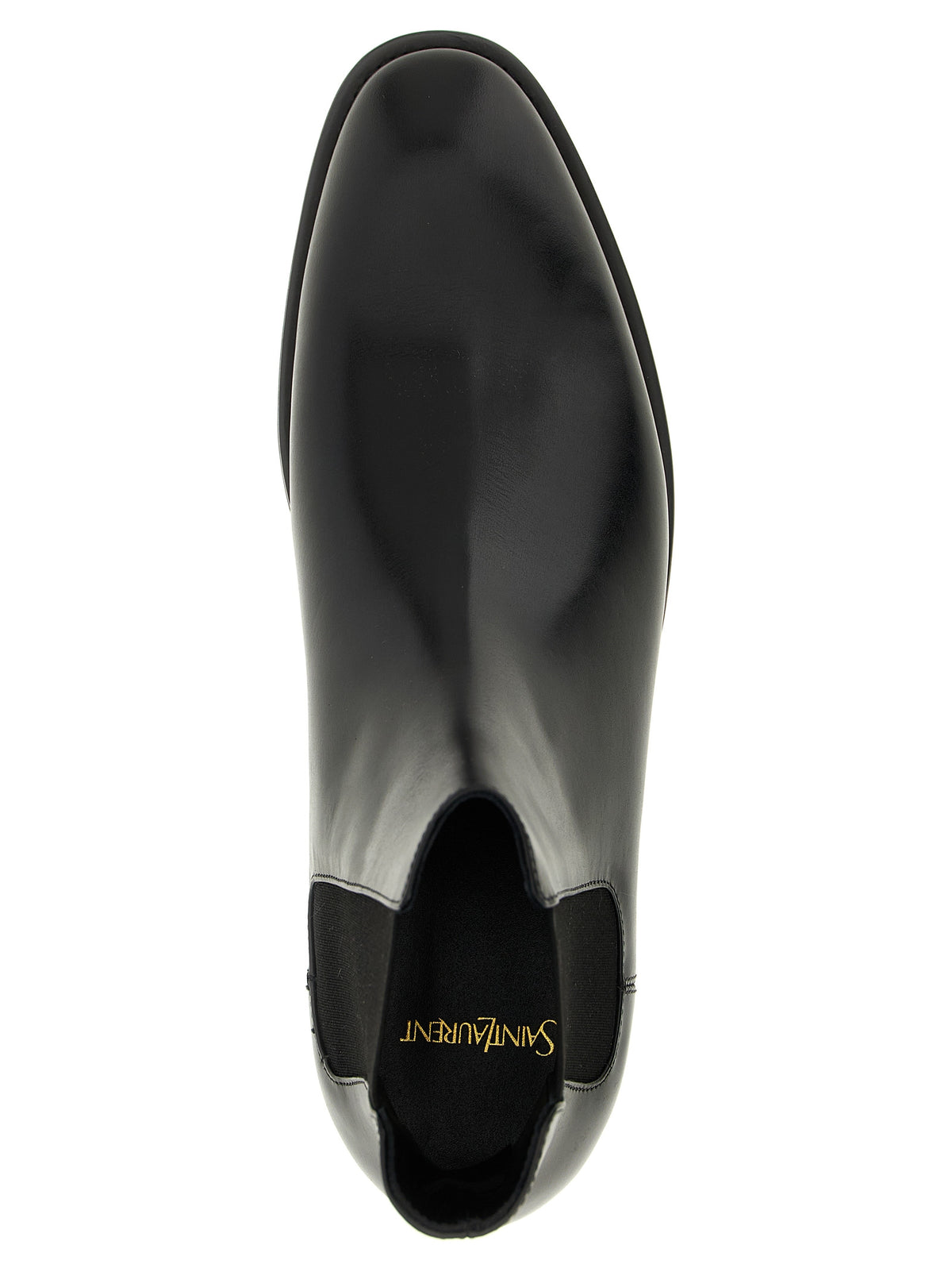 Bottes Chelsea Saint Laurent en cuir de veau noir