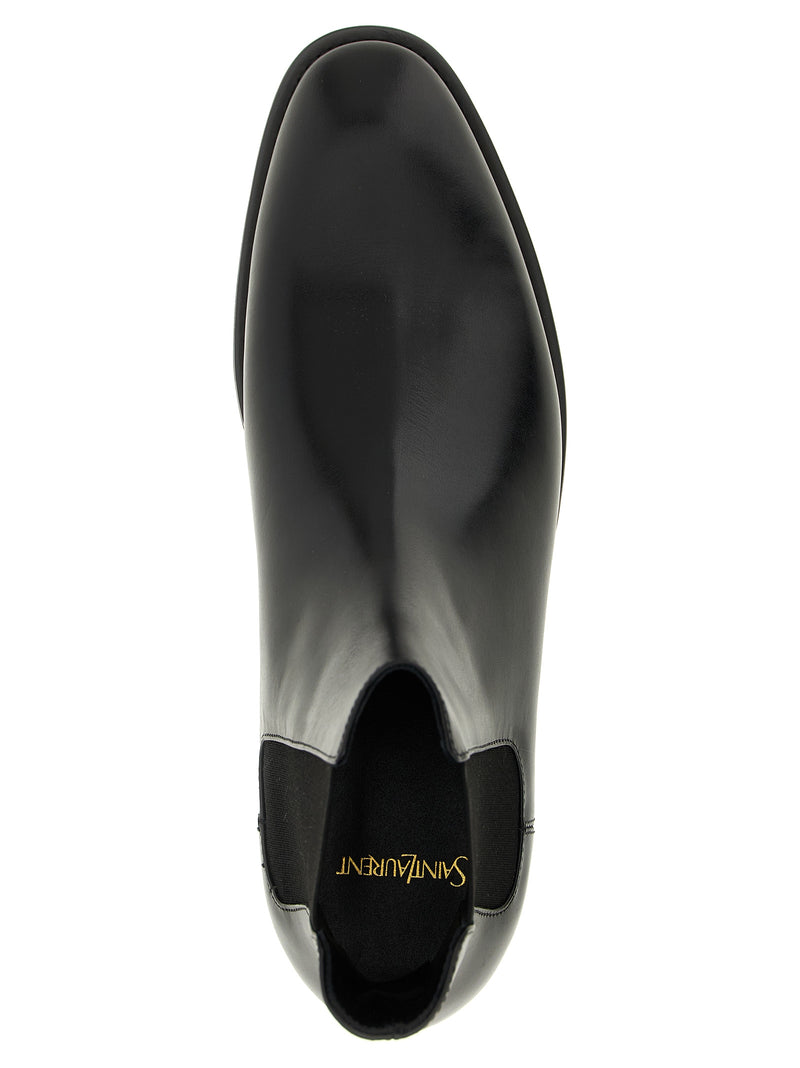 Saint Laurent Black Calfskin Chelsea Boots