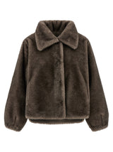 LOU ANDREA Brown Polyamide Full-Length Jacket