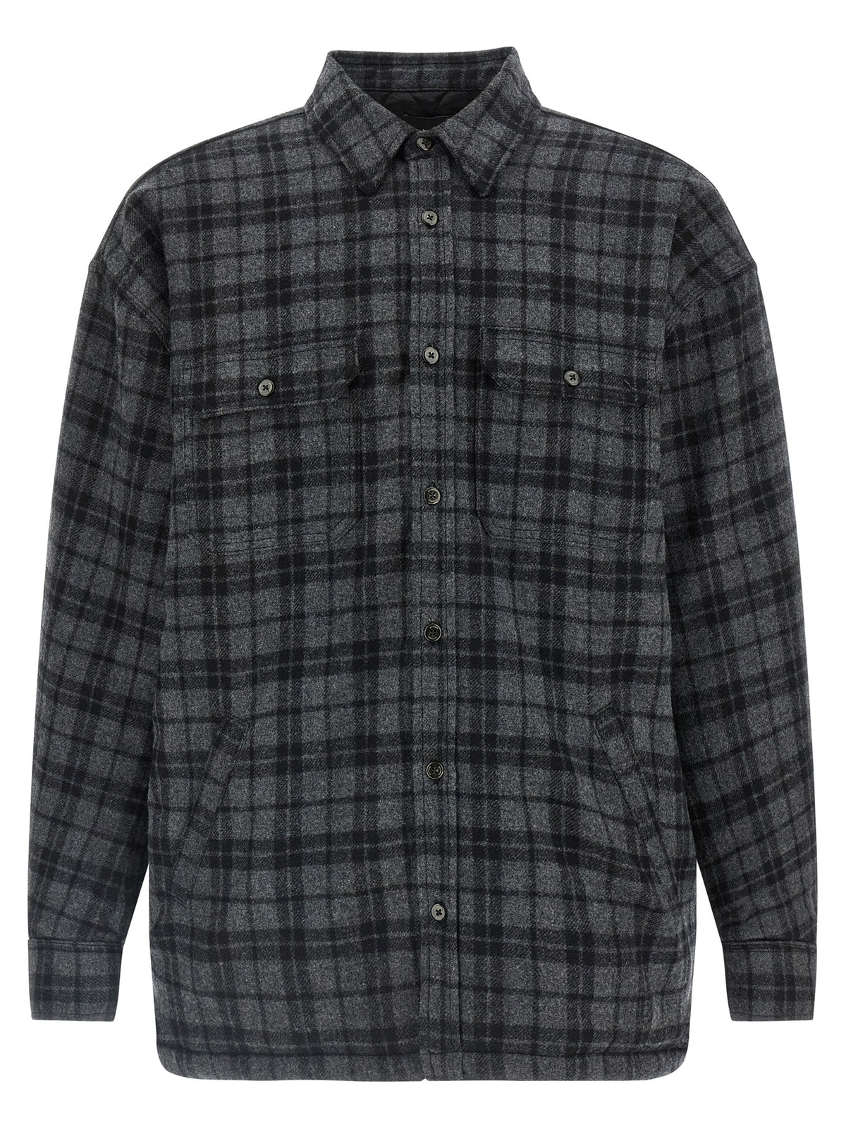 WILLY CHAVARRIA Gray Wool Full-Length Jacket