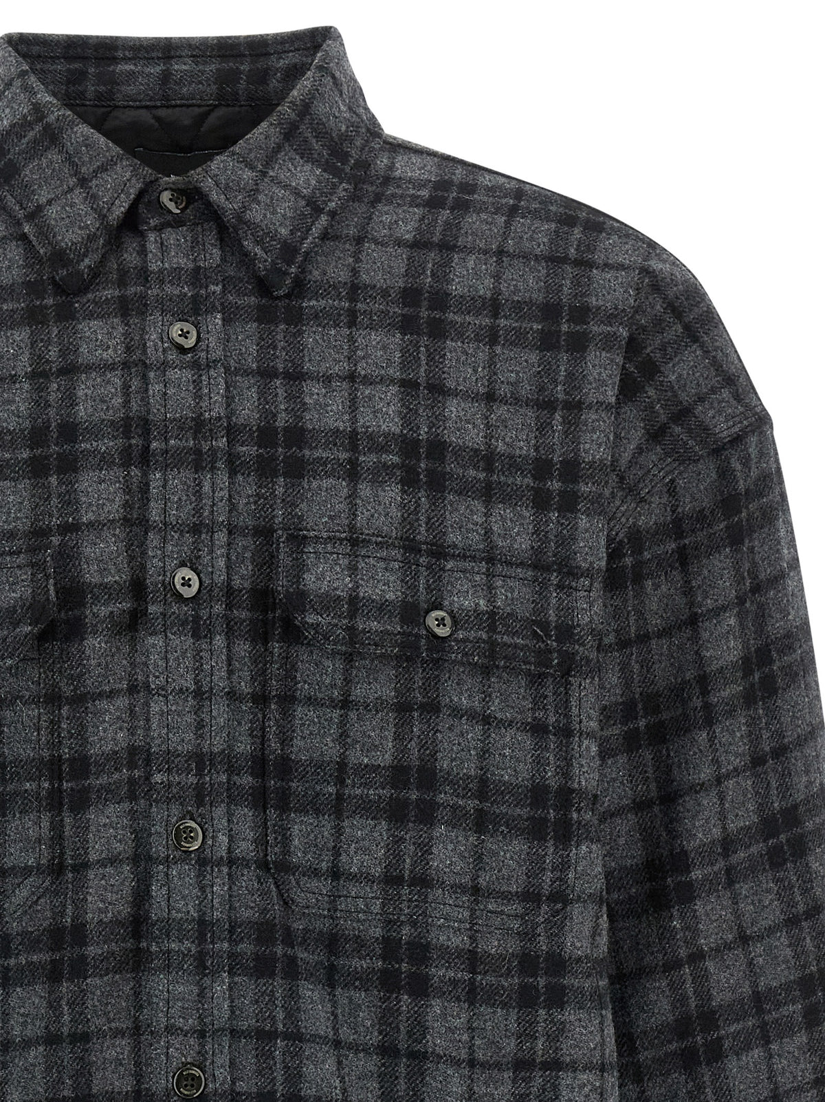 WILLY CHAVARRIA Gray Wool Full-Length Jacket