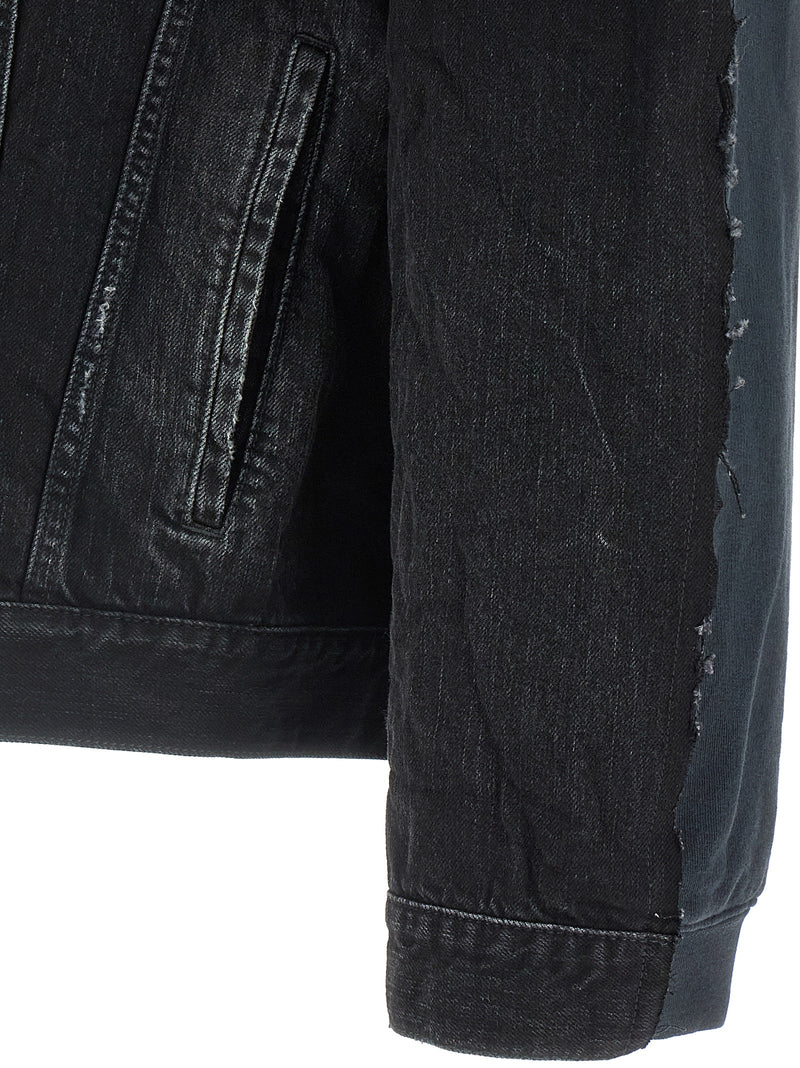 Balenciaga Black Cotton Denim Jacket - Hybrid Design