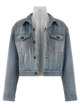 Veste en jean de coton bleu Balenciaga