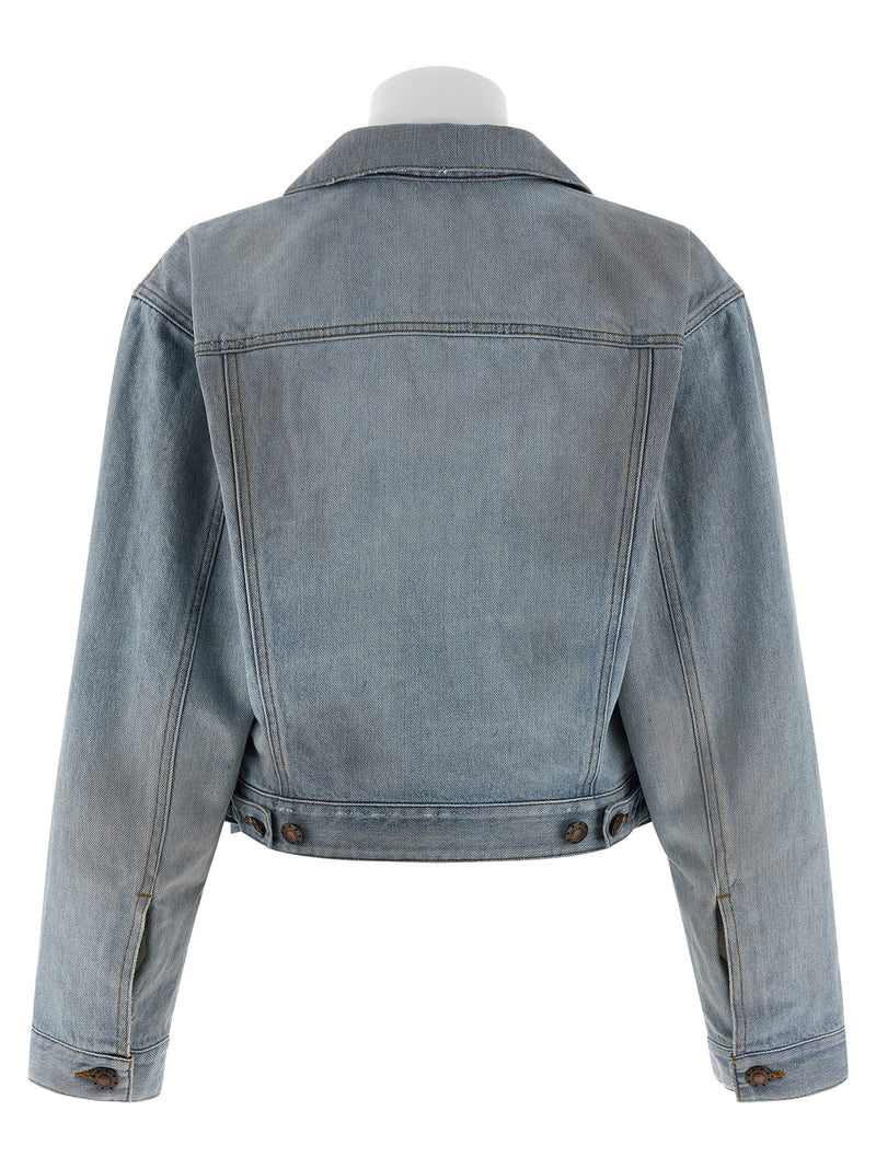 Veste en jean de coton bleu Balenciaga