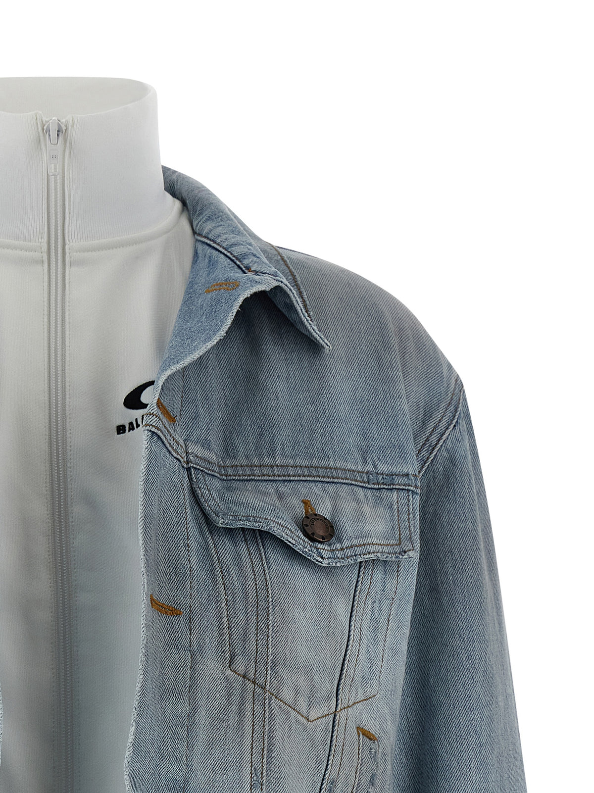 Veste en jean de coton bleu Balenciaga