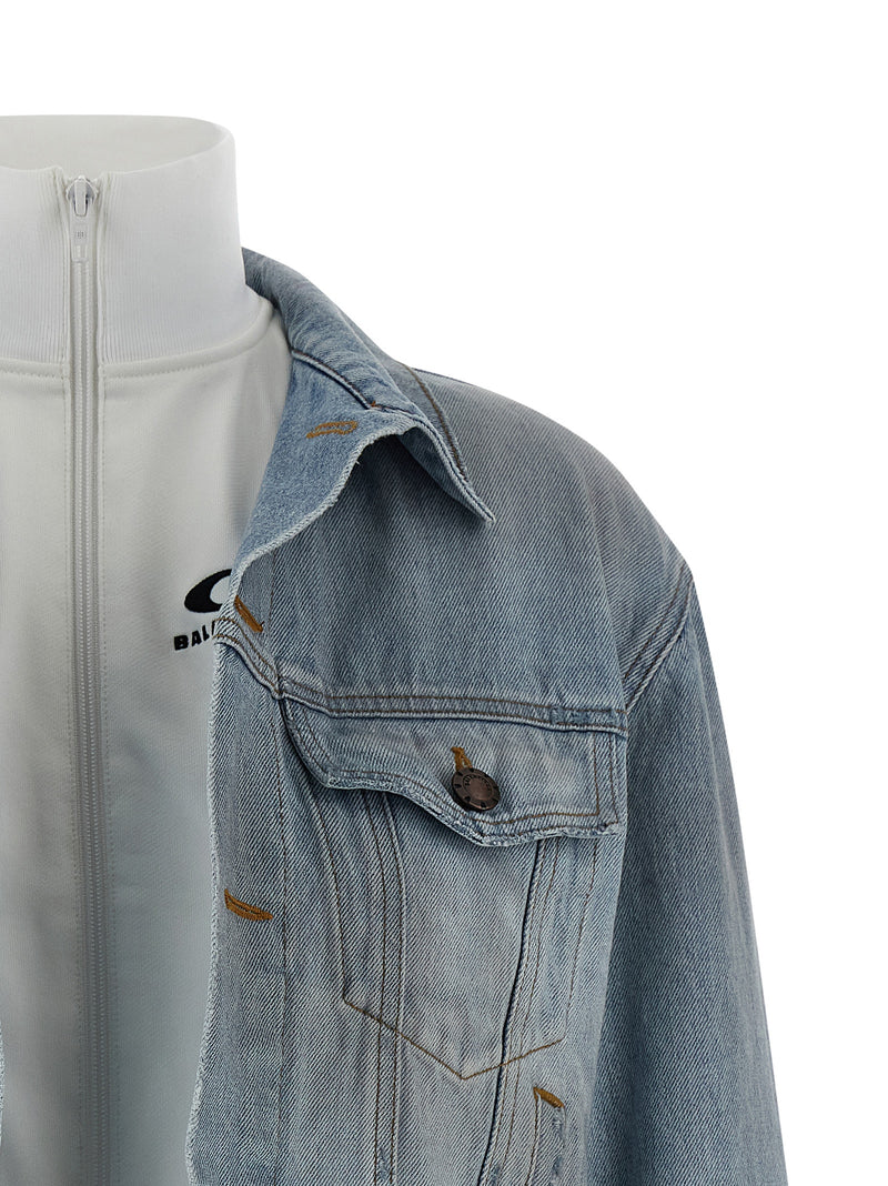 Veste en jean de coton bleu Balenciaga