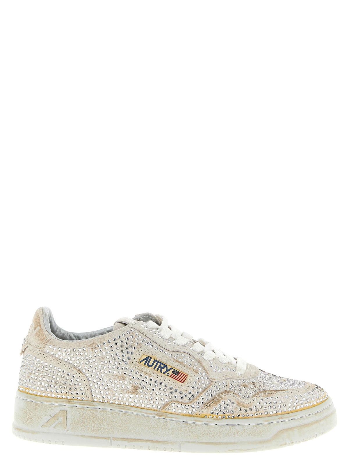 Autry Baskets Chunky en Cuir de Vachette Beige