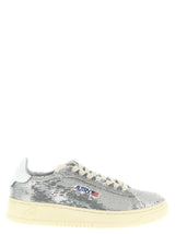 Autry Silver Polyester Low Top Sneakers