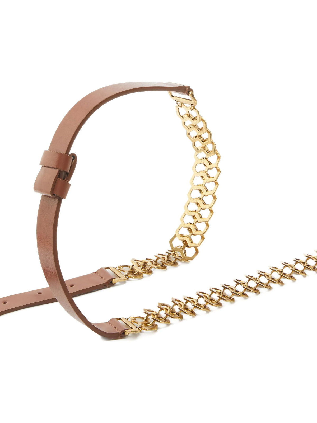 Ceinture régulière en cuir de veau marron PINKO