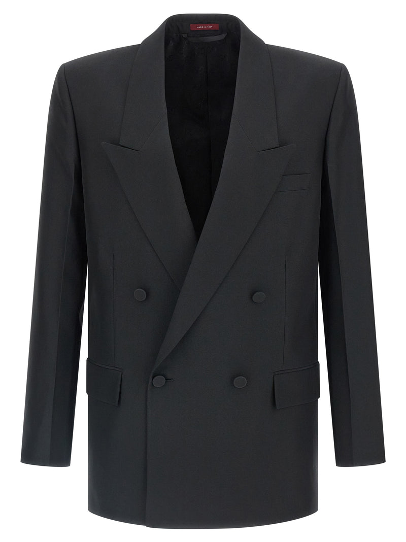 Gucci Black Polyester Double-Breasted Blazer for Men