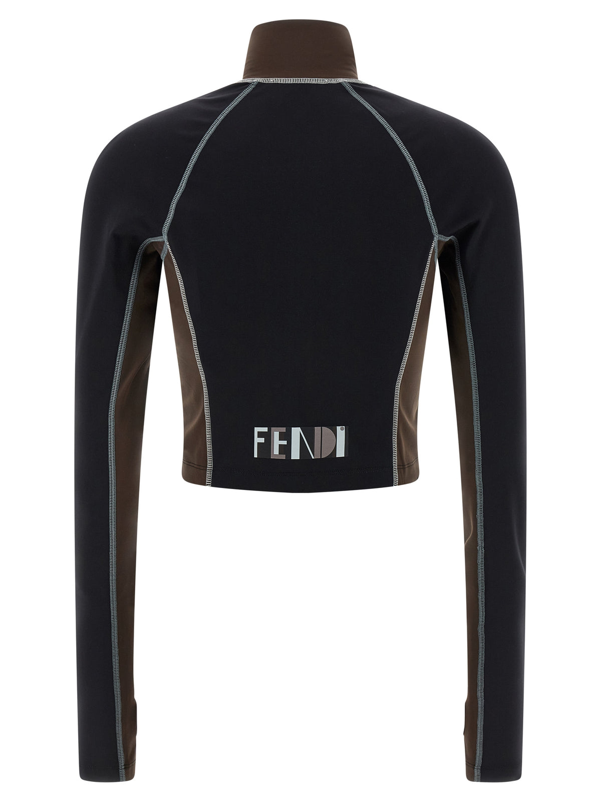 Fendi Black Polyamide Color Block Top