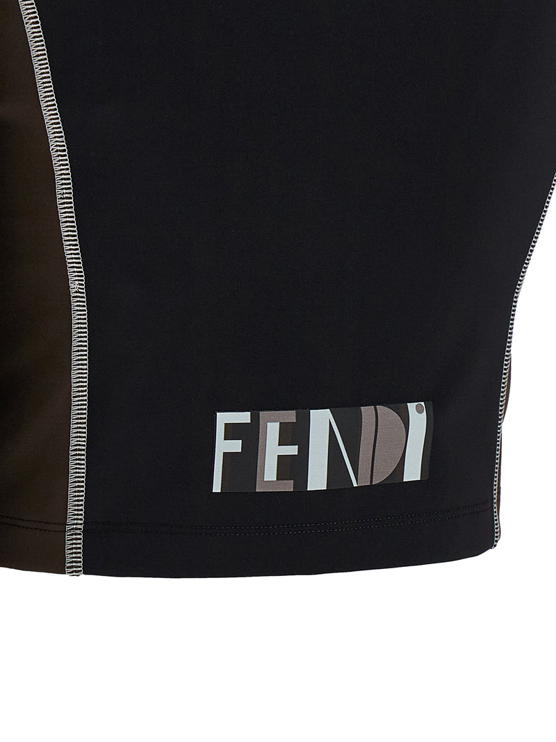 Fendi Black Polyamide Color Block Top