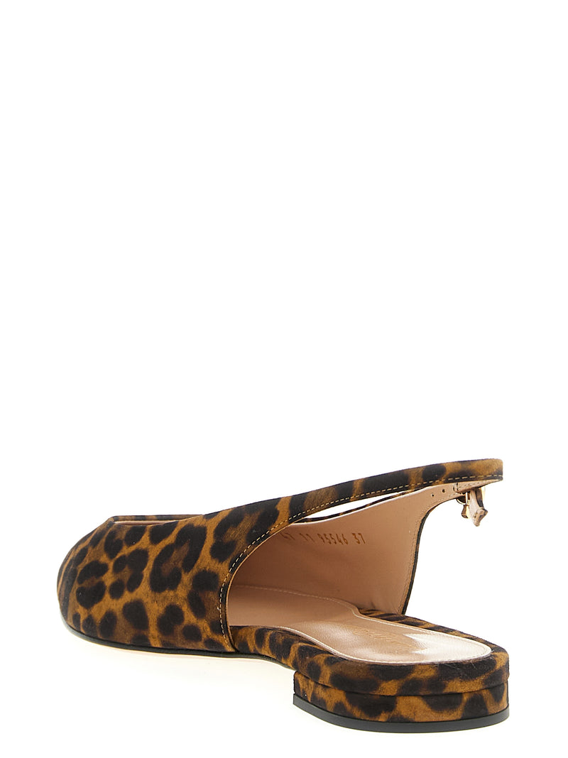 Gianvito Rossi Brown Suede Leather Ballet Flats