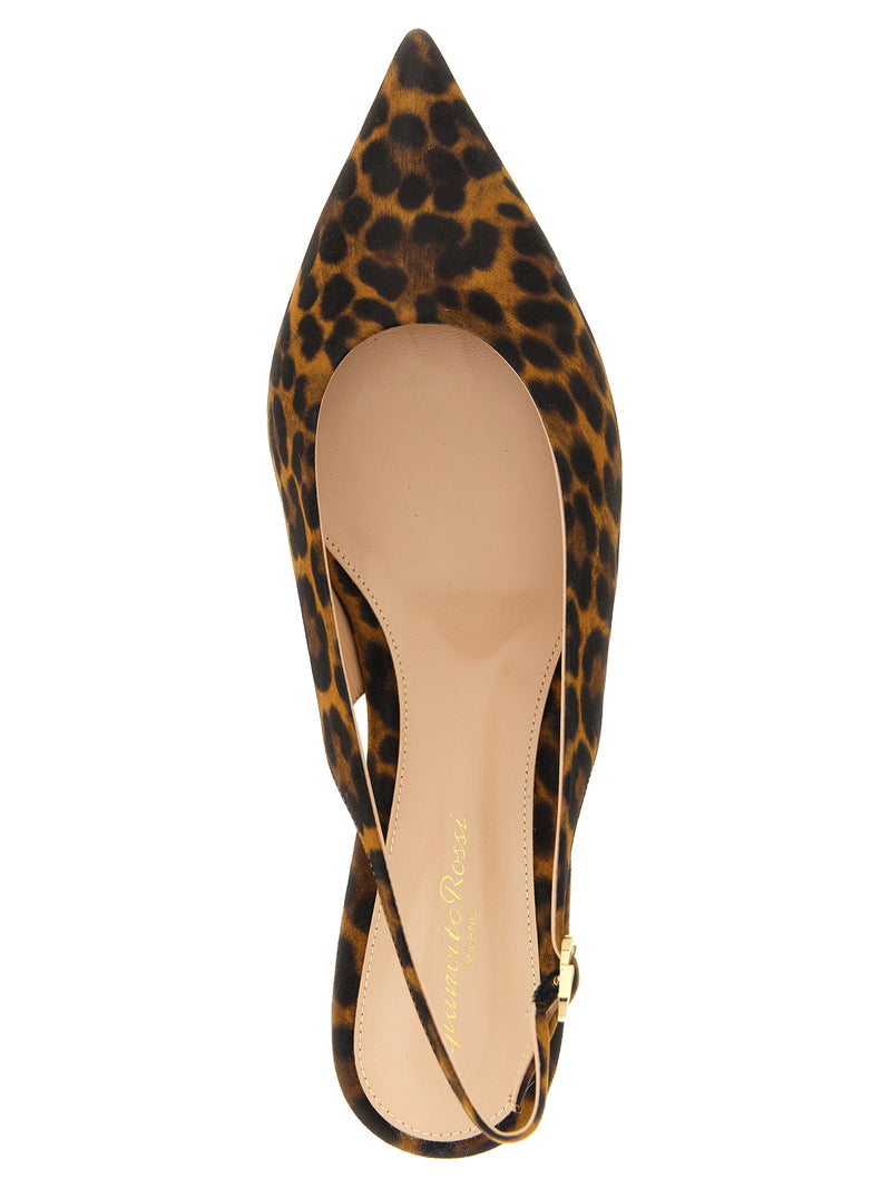 Gianvito Rossi Brown Suede Leather Ballet Flats