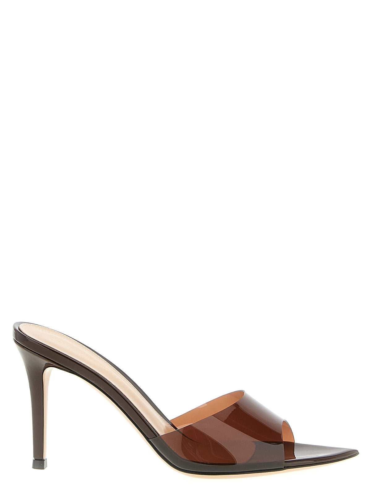 Gianvito Rossi Elle Brown Plastic Stiletto Heel Sandals