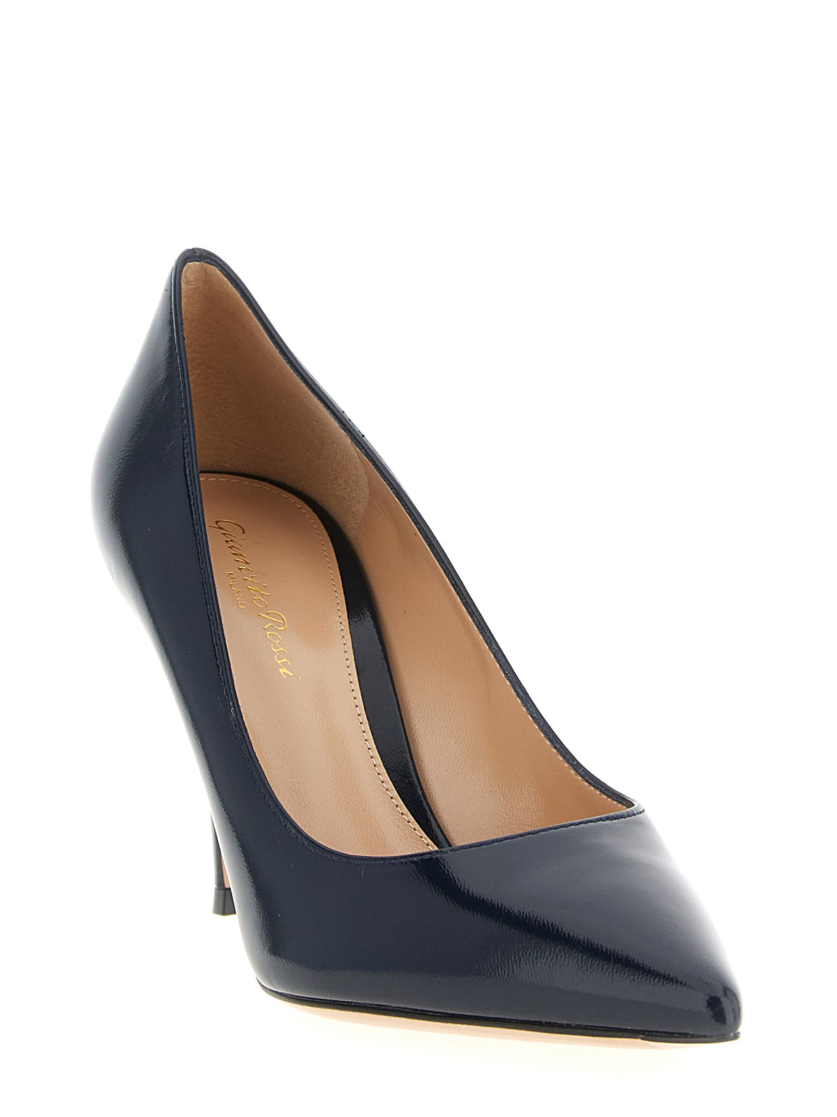 Escarpins à talons hauts en cuir d'agneau bleu Gianvito Rossi