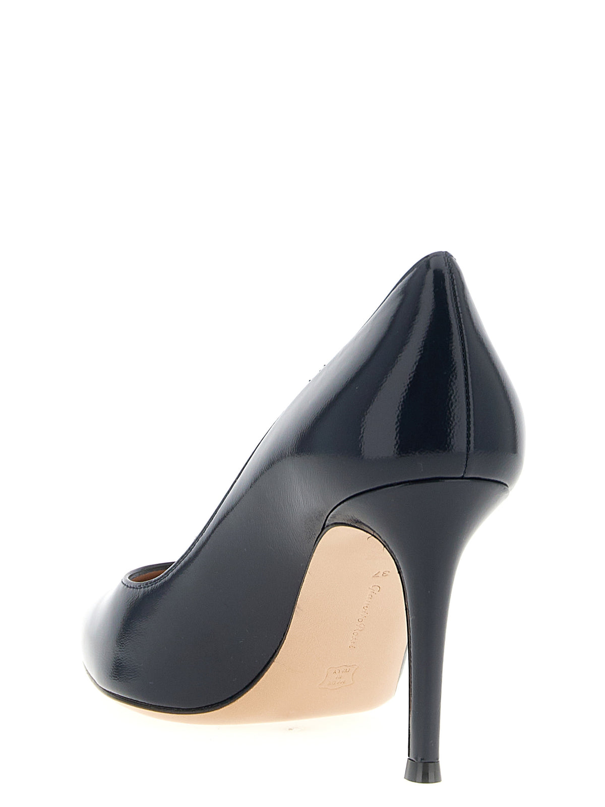Escarpins à talons hauts en cuir d'agneau bleu Gianvito Rossi