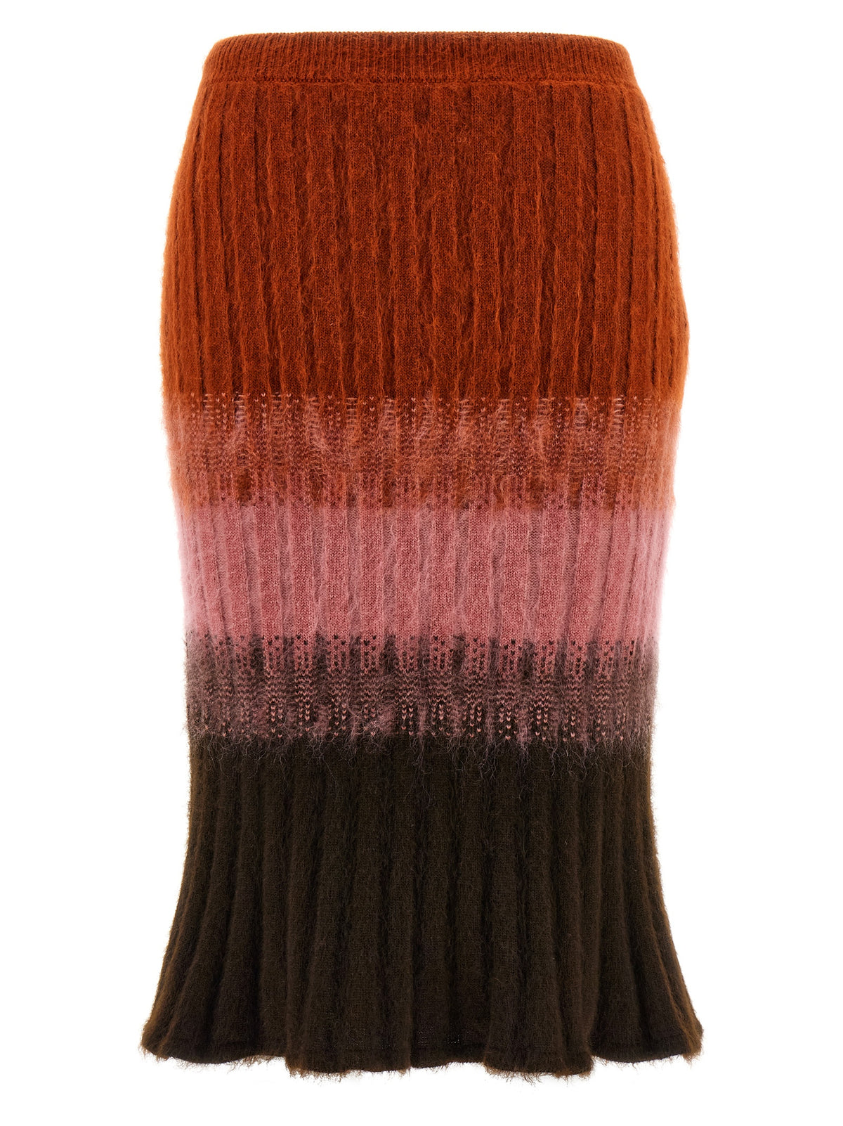Fendi Multicolor Wool Midi Skirt