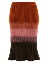 Fendi Multicolor Wool Midi Skirt