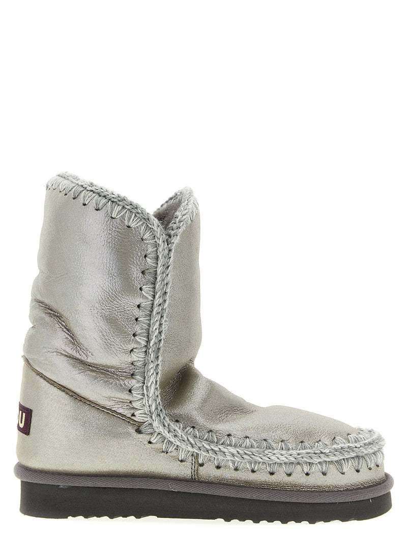 Mou Eskimo 24 Silver Lambskin Ankle Boots