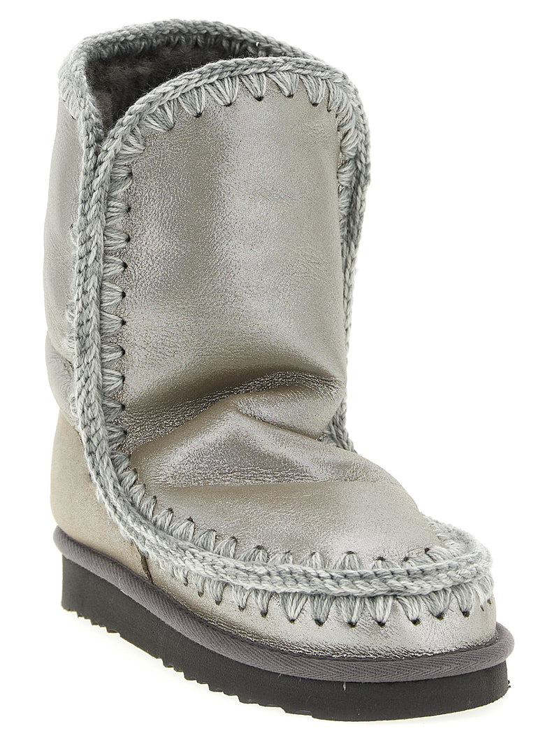 Mou Eskimo 24 Silver Lambskin Ankle Boots