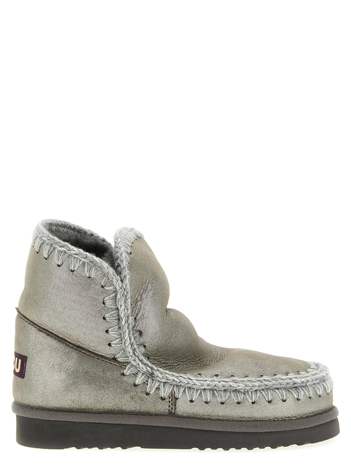 Mou Silver Lambskin Ankle Boots