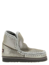Mou Silver Lambskin Ankle Boots