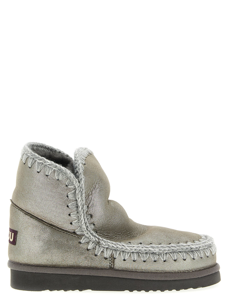 Mou Eskimo 18 Silver Lambskin Ankle Boots