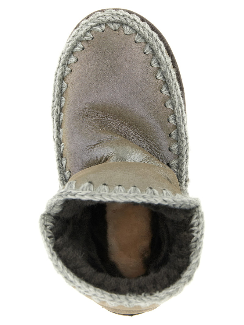 Mou Eskimo 18 Silver Lambskin Ankle Boots