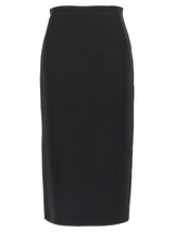 Max Mara Black Viscose Midi Skirt