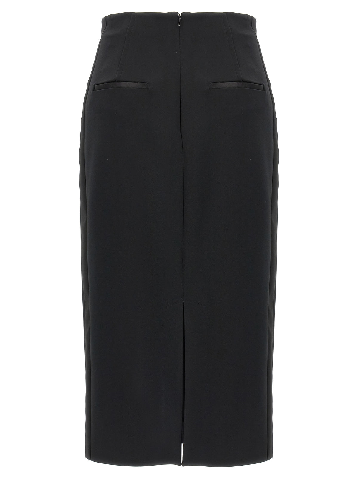 Max Mara Black Viscose Midi Skirt