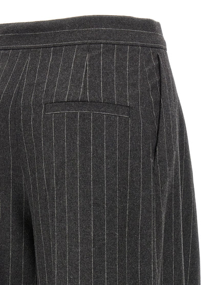 Sportmax Gray Virgin Wool Dress Pants