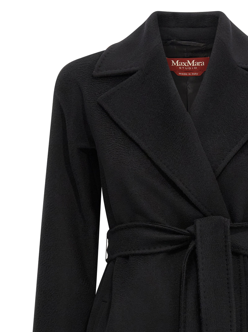 Max Mara Black Virgin Wool Coat