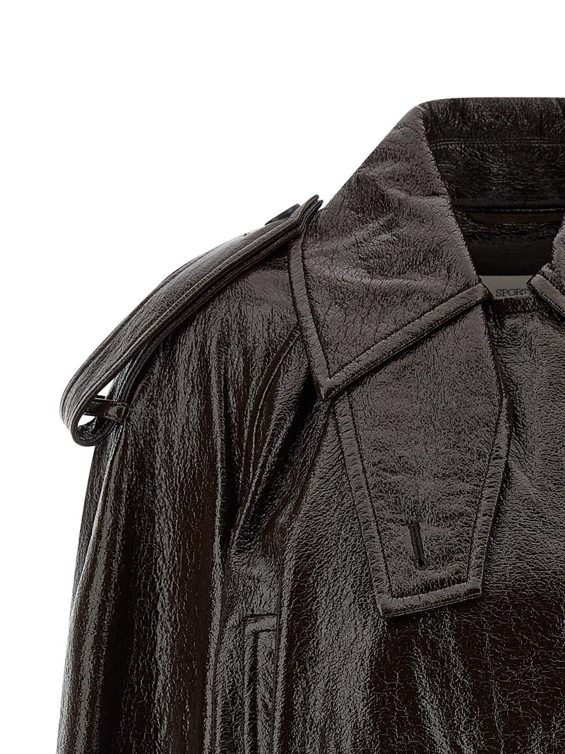 Sportmax Brown Cotton Coat