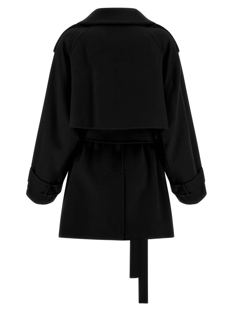 Manteau Sportmax noir en laine vierge