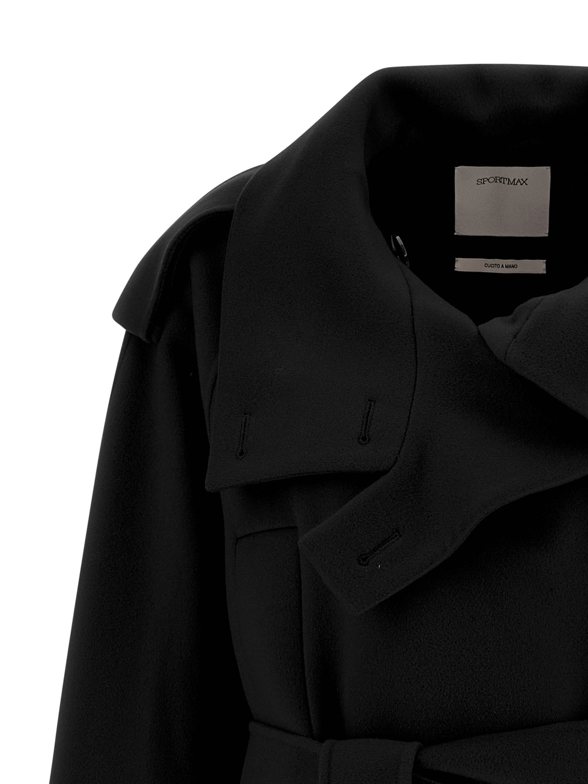 Sportmax Black Virgin Wool Coat