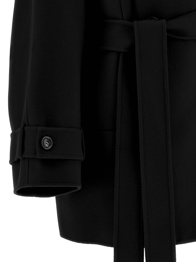 Manteau Sportmax noir en laine vierge